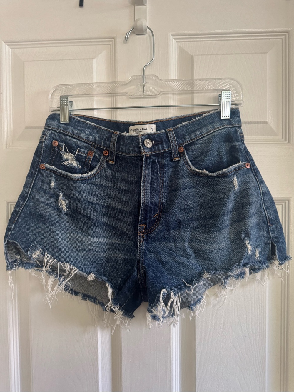 Abercrombie & Fitch Distressed Blue Denim Cutoff Shorts